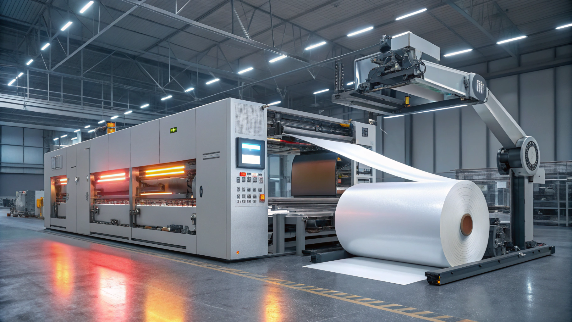 une machine à plastifier le papier entièrement automatique en action